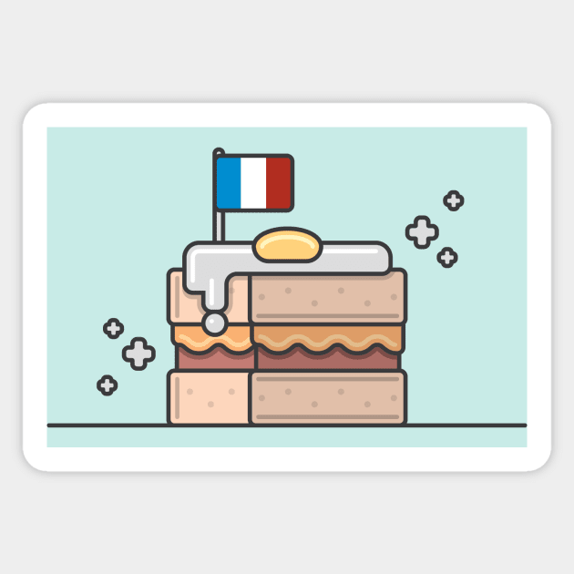 Paris - Croque Madame Sticker by Stevectors